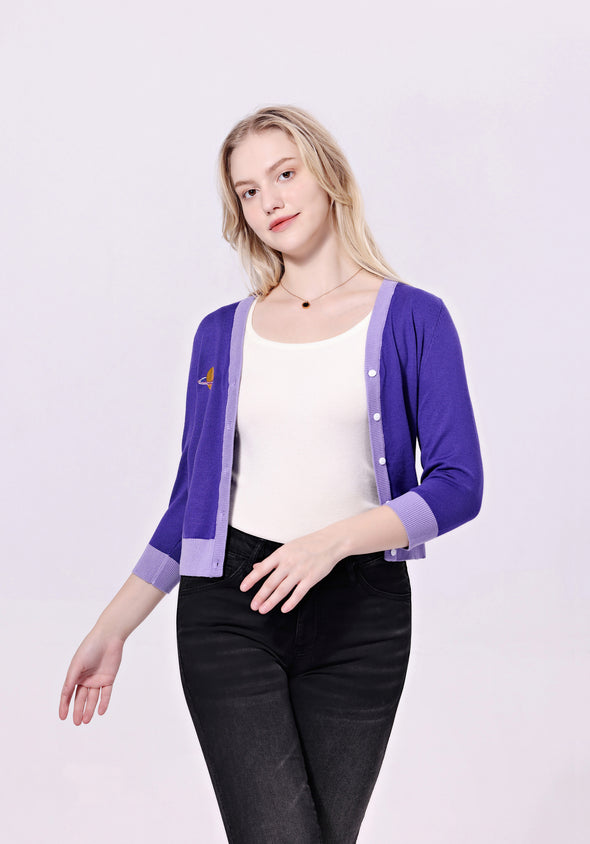 SPACE EMBROIDERED CARDIGAN