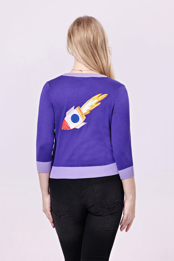 SPACE EMBROIDERED CARDIGAN