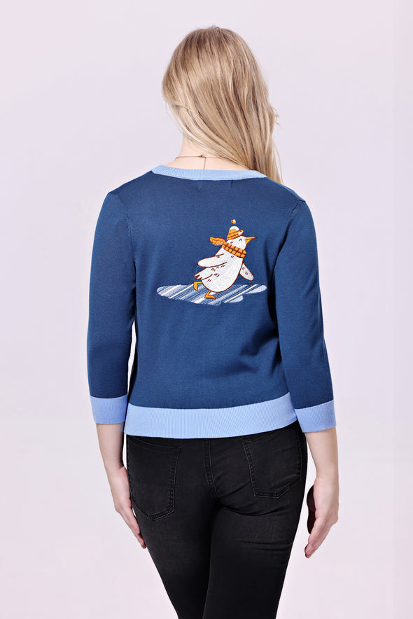 PENGUIN EMBROIDERED CARDIGAN