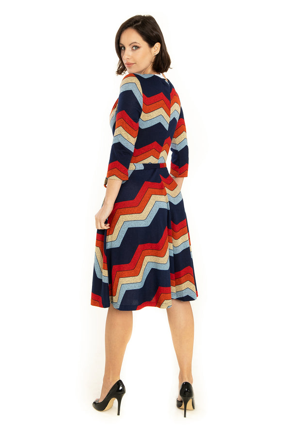 Chevron Pattern Knit Dress