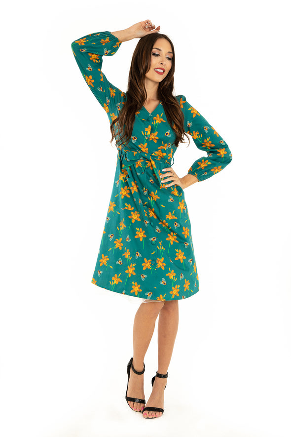 Bee & Tiger Lily Front Pocket Cotton Dress