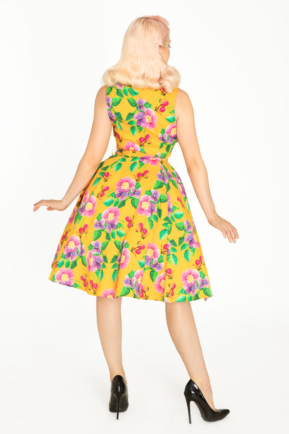 Mustard Wild Floral Medly Dress
