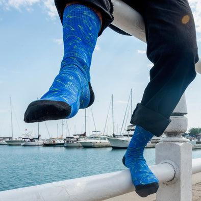 Dazed Dolphins Socks by Madaleine Nelson - Holiday Feature