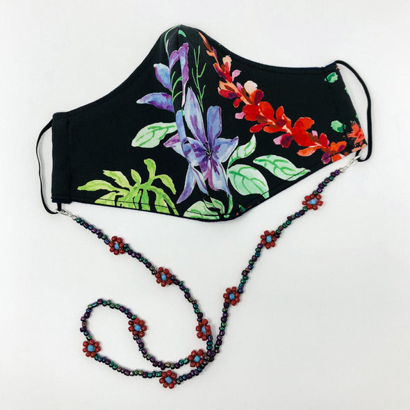 West Coast Flowers Face Mask & Mask Chain Set