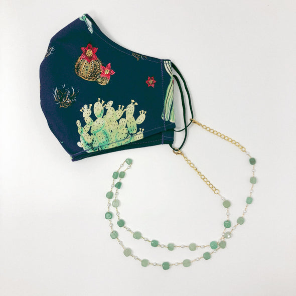 Desert Cactus Face Mask & Mask Chain Set- Collaborated With Taffi Studio