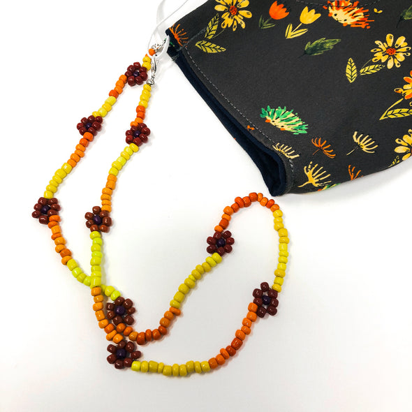 Fall Hedgehog Garden Face Mask & Mask Chain Set