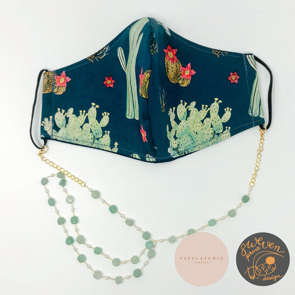 Desert Cactus Face Mask & Mask Chain Set- Collaborated With Taffi Studio
