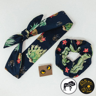 Cactus Headband, Scrunchie & Earring Set- Collaborated With Lady Wildebeest