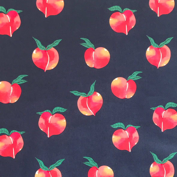 Peach Navy Canadian Designer Fabric